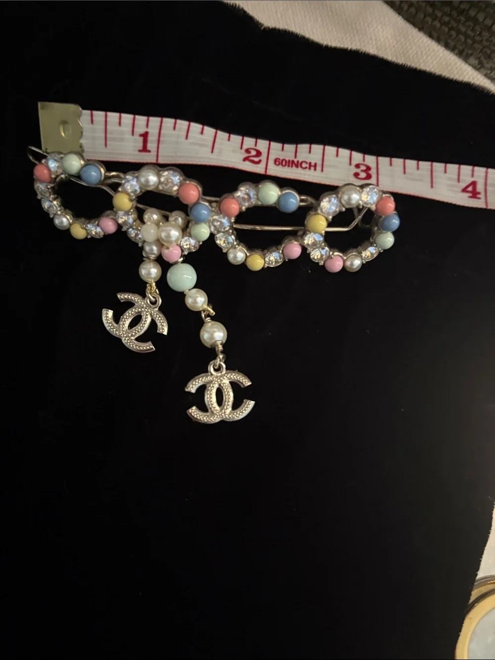 Chanel Crystal and Pastel Bead Hair Barrette (2020)